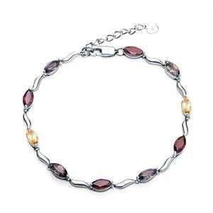 Citrine Garnet Smoky Quartz Bracelet